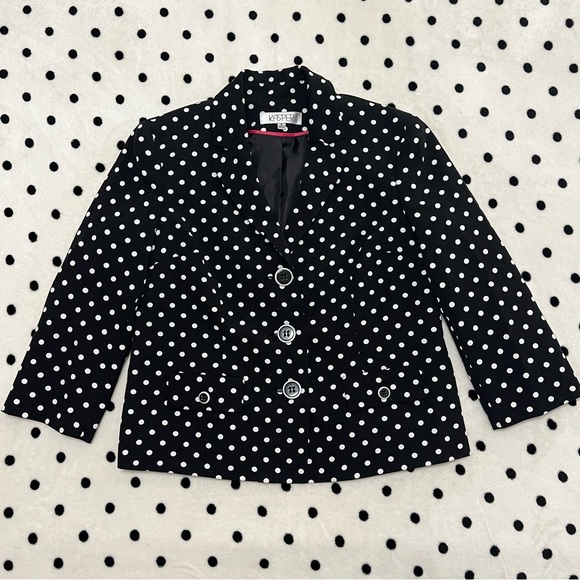 Kasper Jackets & Blazers - Vintage Kasper Polka Dot Blazer Size 8